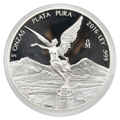 SOLD Mexico 2016 5oz Libertad .999 Silver Coin - Proof in Capsule