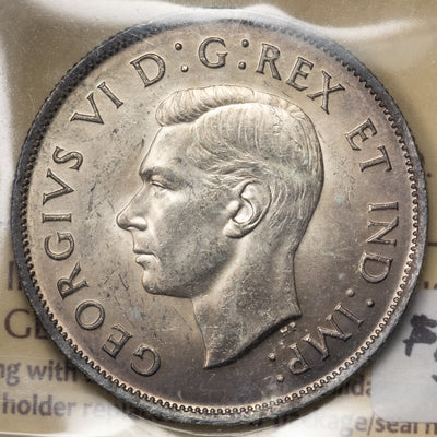 SOLD Canada 1938 50 Cents Half Dollar Silver Coin - ICCS MS-63