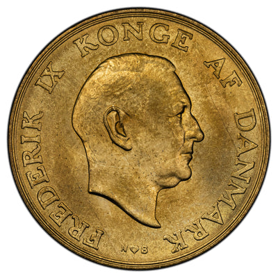 Denmark 1952 2 Two Kroner Coin KM #838.1