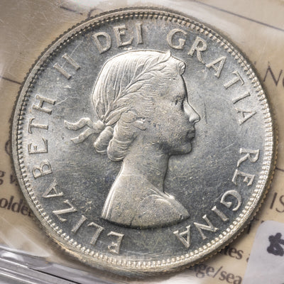 SOLD Canada 1958 50 Cents Half Dollar Silver Coin - ICCS MS-63
