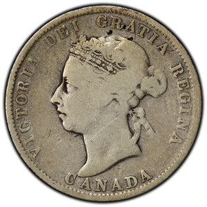 SOLD Canada 1900 25 Cents Quarter Silver Coin