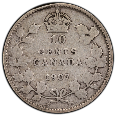 Canada 1907 10 Cents Dime Silver Coin