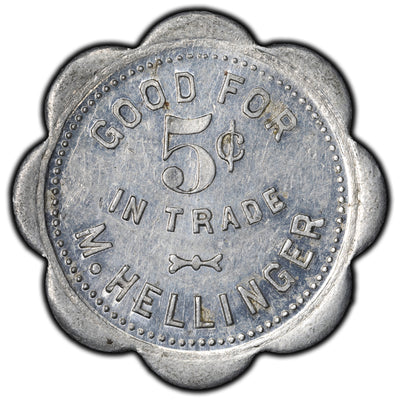 SOLD United States Boseman Montana M. Hellinger Saloon 5 Cents Token