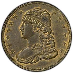 SOLD United States c. 1850's General Tom Thumb Medal Brass 22mm Classic Liberty Head