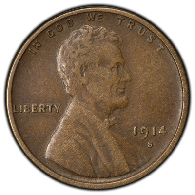 SOLD United States 1914-S 1 Cent Lincoln Wheat Penny Coin