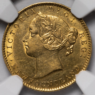 SOLD Newfoundland 1872 $2 Two Dollars Gold Coin - NGC AU-58