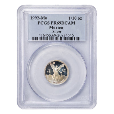 SOLD Mexico 1992-Mo 1/10oz .999 Fine Silver Libertad Coin - PCGS PR-69 DCAM