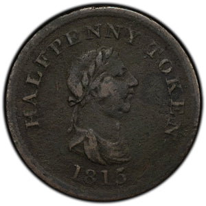 SOLD Canada Nova Scotia 1815 1/2 Half Penny Token NS-23A4