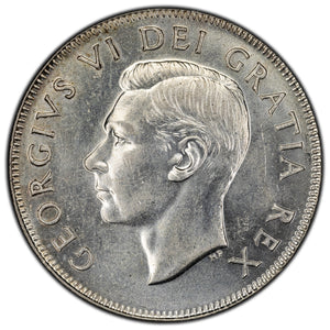 SOLD Canada 1951 50 Cents Half Dollar Silver Coin - King George VI - UNC