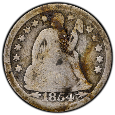 United States 1854 10 Cents Seated Liberty Dime Silver Coin