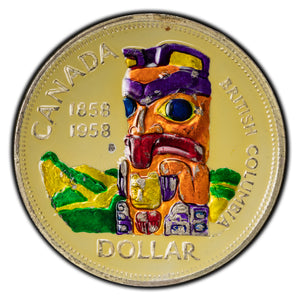 SOLD Canada 1958 $1 Silver Dollar Coin - Enamelled