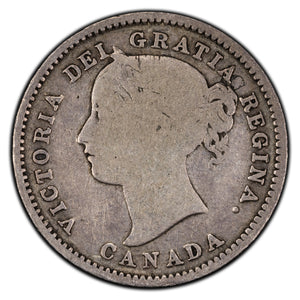 SOLD Canada 1870 Narrow '0' 10 Cents Dime Silver Coin - Good
