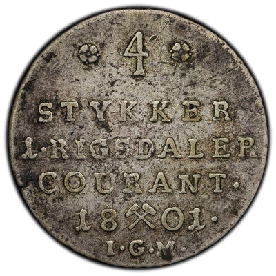 SOLD Norway 1801 1/5 Specie Daler Silver Coin