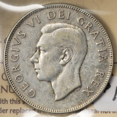 SOLD Canada 1948 50 Cents Half Dollar Silver Coin - ICCS VF-20
