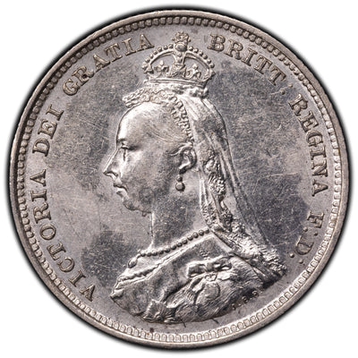 SOLD Great Britain 1888 Last 8/7 Shilling Silver Coin - Cleaned