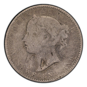SOLD Newfoundland 1873 10 Cents Silver Coin - Damaged