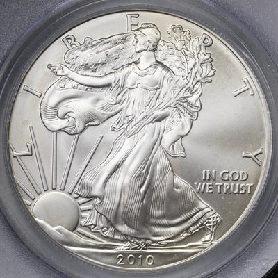 SOLD United States 2010 1oz .999 Fine Silver Eagle Coin - PCGS MS-70 First Strike