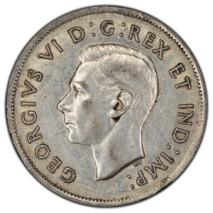 SOLD Canada 1941 50 Cents Half Dollar Silver Coin - King George VI - Rim Bump
