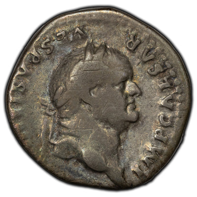 SOLD Ancient Rome Vespasian AD 75 Denarius Silver Coin RIC II 90