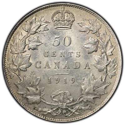 SOLD Canada 1919 50 Cents Half Dollar Silver Coin - EF