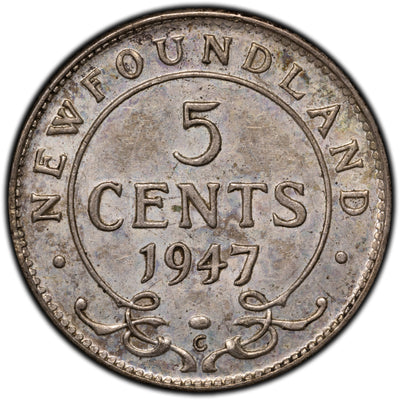 SOLD Newfoundland 1947-c 5 Cents Silver Coin
