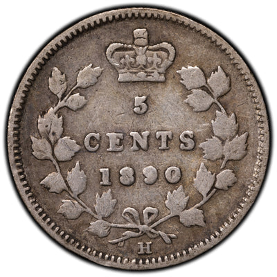SOLD Canada 1890-H 5 Cents Silver Coin