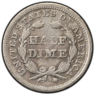 SOLD United States 1857 5 Cents Half Dime Seated Liberty Silver Coin