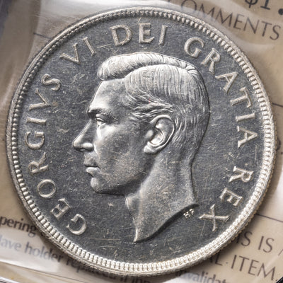 SOLD Canada 1948 $1 Silver Dollar Coin - ICCS MS-60