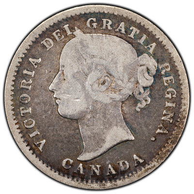 SOLD Canada 1871-H 10 Cents Dime Silver Coin - VG