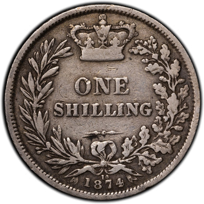 SOLD Great Britain 1874 Shilling Silver Coin Die #10