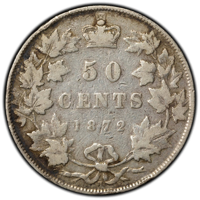 SOLD Canada 1872-H 50 Cents Half Dollar Silver Coin