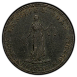 SOLD Upper Canada Lesslie & Sons 1/2 Half Penny Token UC-2A4 - Corrosion