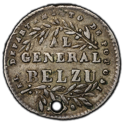 Bolivia 1849 Proclamation Silver Medal - Holed