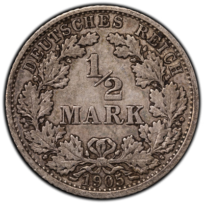 SOLD Germany 1905-F 1/2 Mark Silver Coin