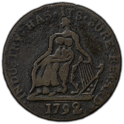 Ireland 1792 Dublin Canac Ryan 1/2 Half Penny Token D&H #185c