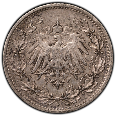 SOLD Germany 1905-F 1/2 Mark Silver Coin