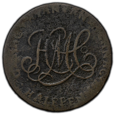 Ireland 1792 Dublin Canac Ryan 1/2 Half Penny Token D&H #185c