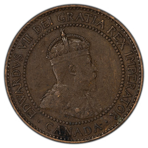 SOLD Canada 1908 1 Large Cent Coin  - VF