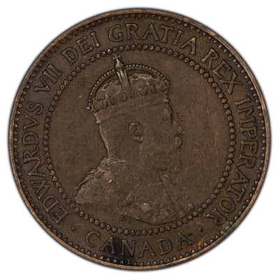 SOLD Canada 1908 1 Large Cent Coin  - VF