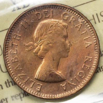 SOLD Canada 1953 SF 1 Small Cent Coin - ICCS MS-64 Red