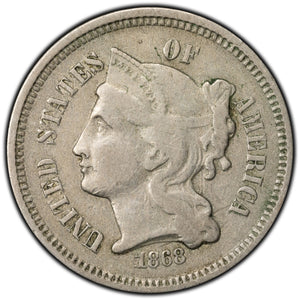 SOLD United States 1868 3 Cents Nickel Coin