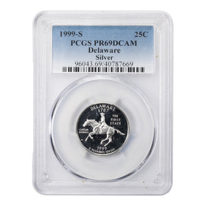 SOLD United States 1999-S 25 Cents Silver Coin Delaware - PCGS PR-69DCAM