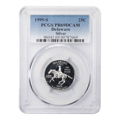 SOLD United States 1999-S 25 Cents Silver Coin Delaware - PCGS PR-69DCAM
