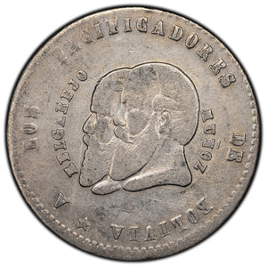 SOLD Bolivia 1865 1/2 Half Melgarejo Silver Coin KM #145.1