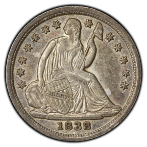 SOLD United States 1838 5 Cents Seated Liberty Half Dime Silver Coin