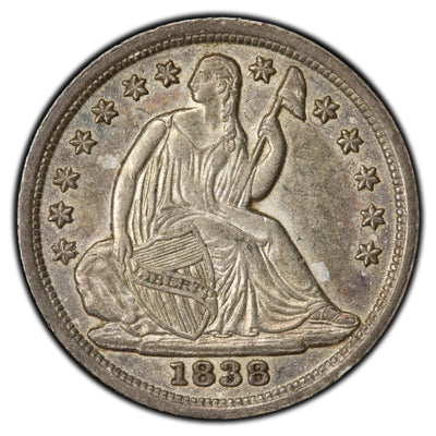 SOLD United States 1838 5 Cents Seated Liberty Half Dime Silver Coin