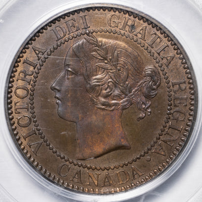 SOLD Canada 1859 DPN9 #2 1 Large Cent Coin - PCGS SP-65RB Ex. Belzberg