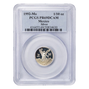 SOLD Mexico 1992-Mo 1/10oz .999 Fine Silver Libertad Coin - PCGS PR-69 DCAM