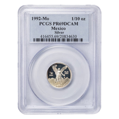 SOLD Mexico 1992-Mo 1/10oz .999 Fine Silver Libertad Coin - PCGS PR-69 DCAM