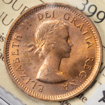 SOLD Canada 1953 NSF 1 Small Cent Coin - ICCS MS-65 Red